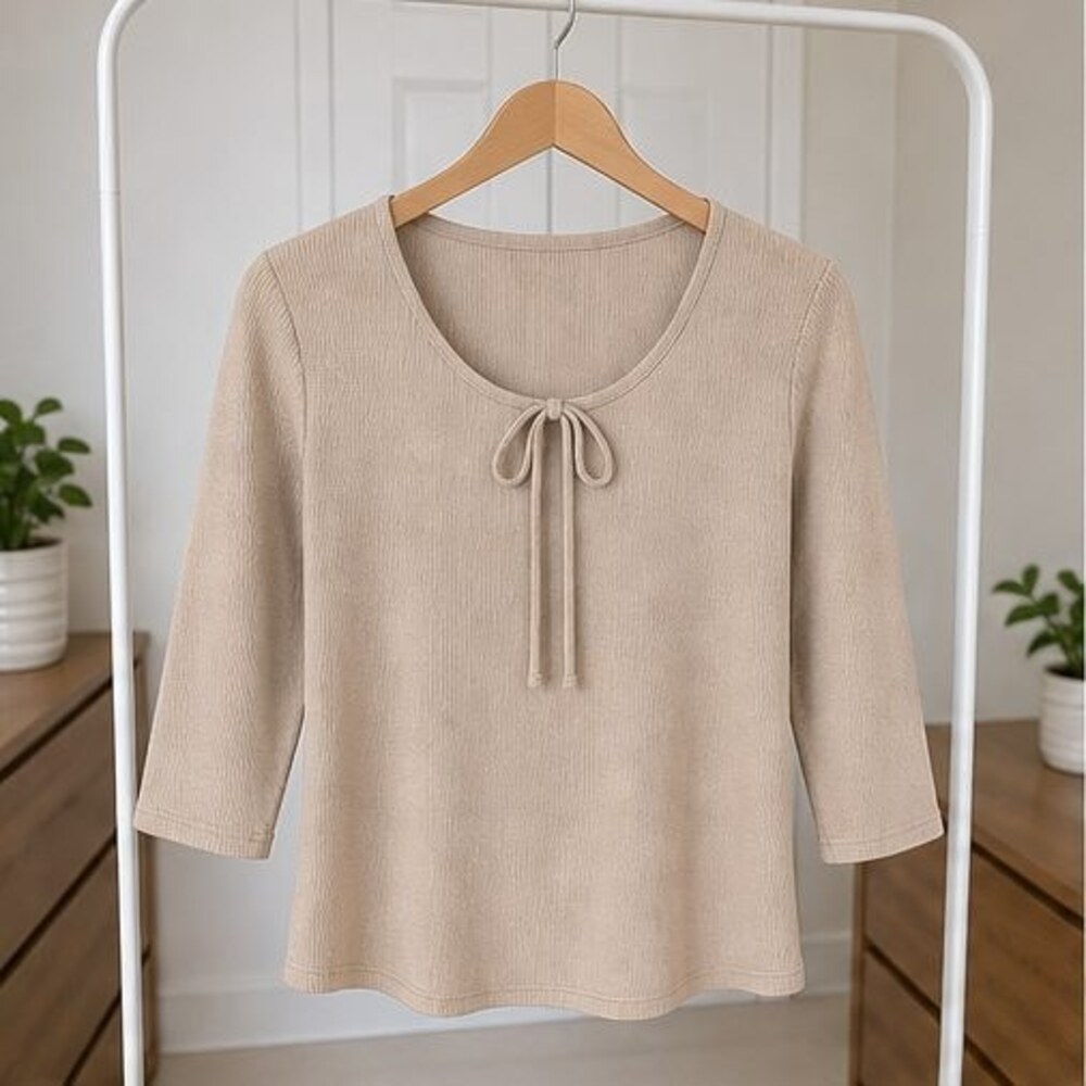 Blue V Neck Top